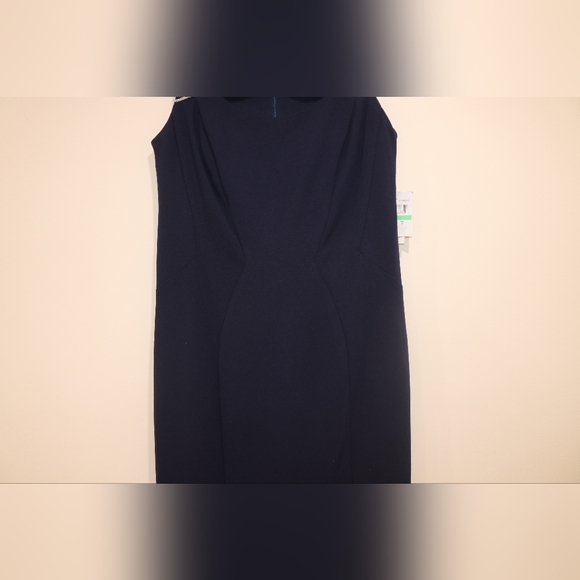 Cut Out Embellished Zippered Lined Sleeveless Round Neck Full-Length (Navy) - Picture 5 of 13